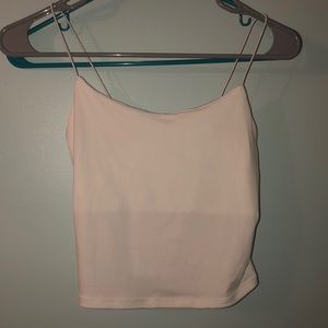 Spaghetti Strap white crop cami